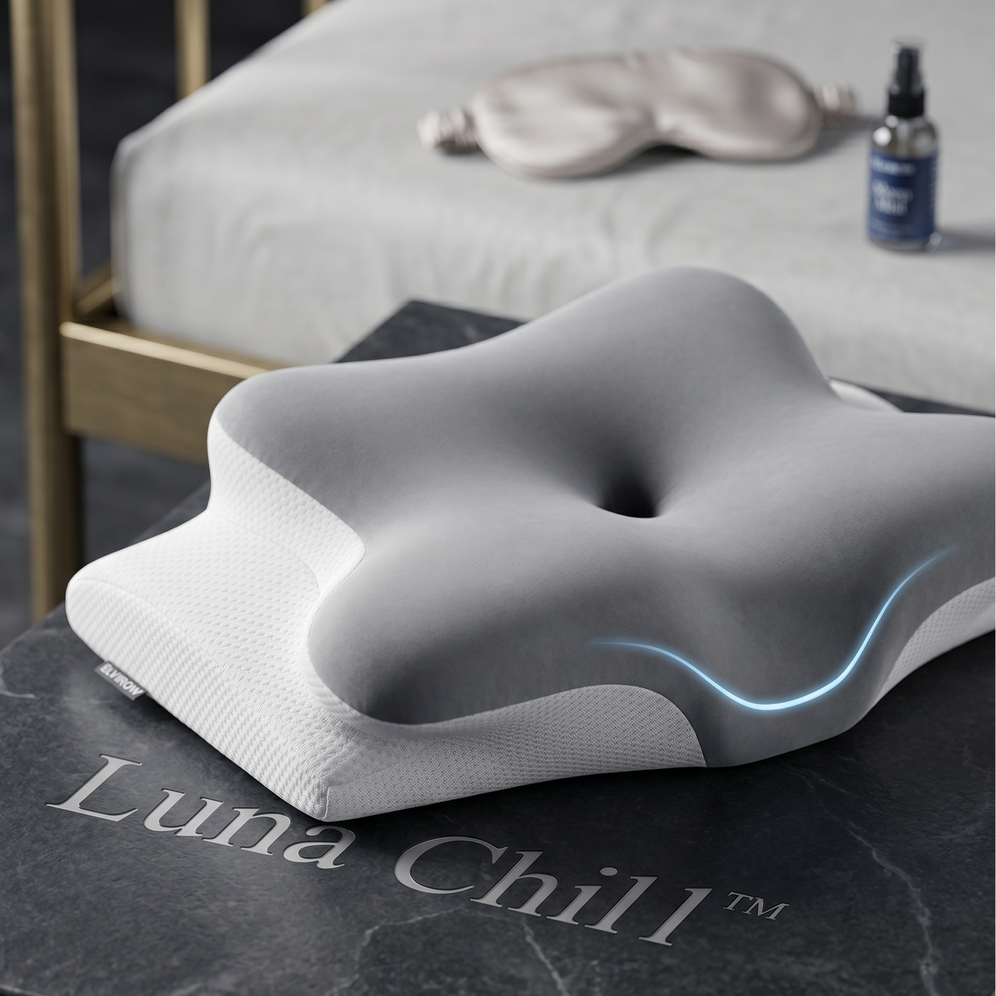 The Luna™ Cervical Memory Foam Neck Pillow Orthopedic Neck Back Support Anti Snore